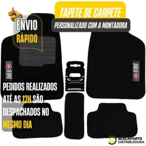 Kit Tapete Automotivo de Carpete Personalizados Fiat 5 Peças